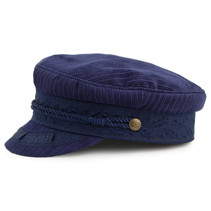 Brixton Hats Albany Ridged Fiddler Cap - Navy Blue