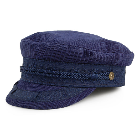 Brixton Hats Albany Ridged Fiddler Cap - Navy Blue