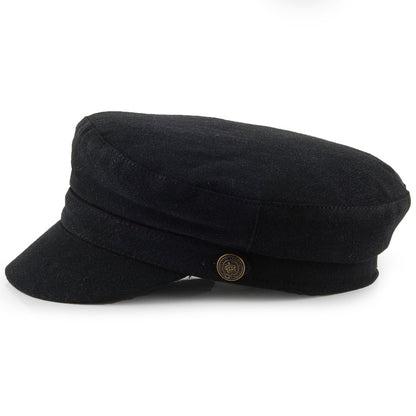 Christys Hats Paddington Heavy Linen Fiddler Cap - Black