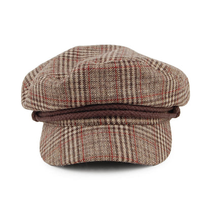 Brixton Hats Plaid Fiddler Cap - Khaki-Brown