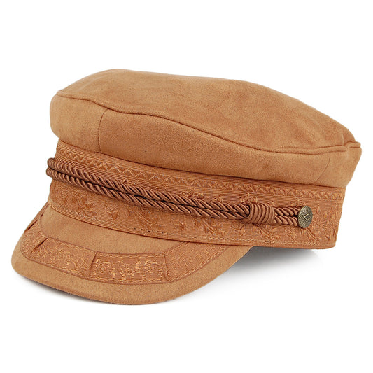 Brixton Hats Albany Faux Suede Fiddler Cap - Tan