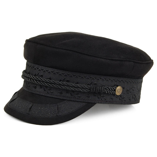 Brixton Hats Albany Faux Suede Fiddler Cap - Black