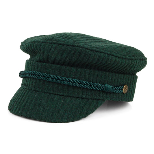 Brixton Hats Albany Ribbed Fiddler Cap - Emerald
