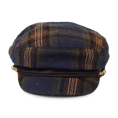 Barts Hats Qadly Plaid Fiddler Cap - Navy-Olive
