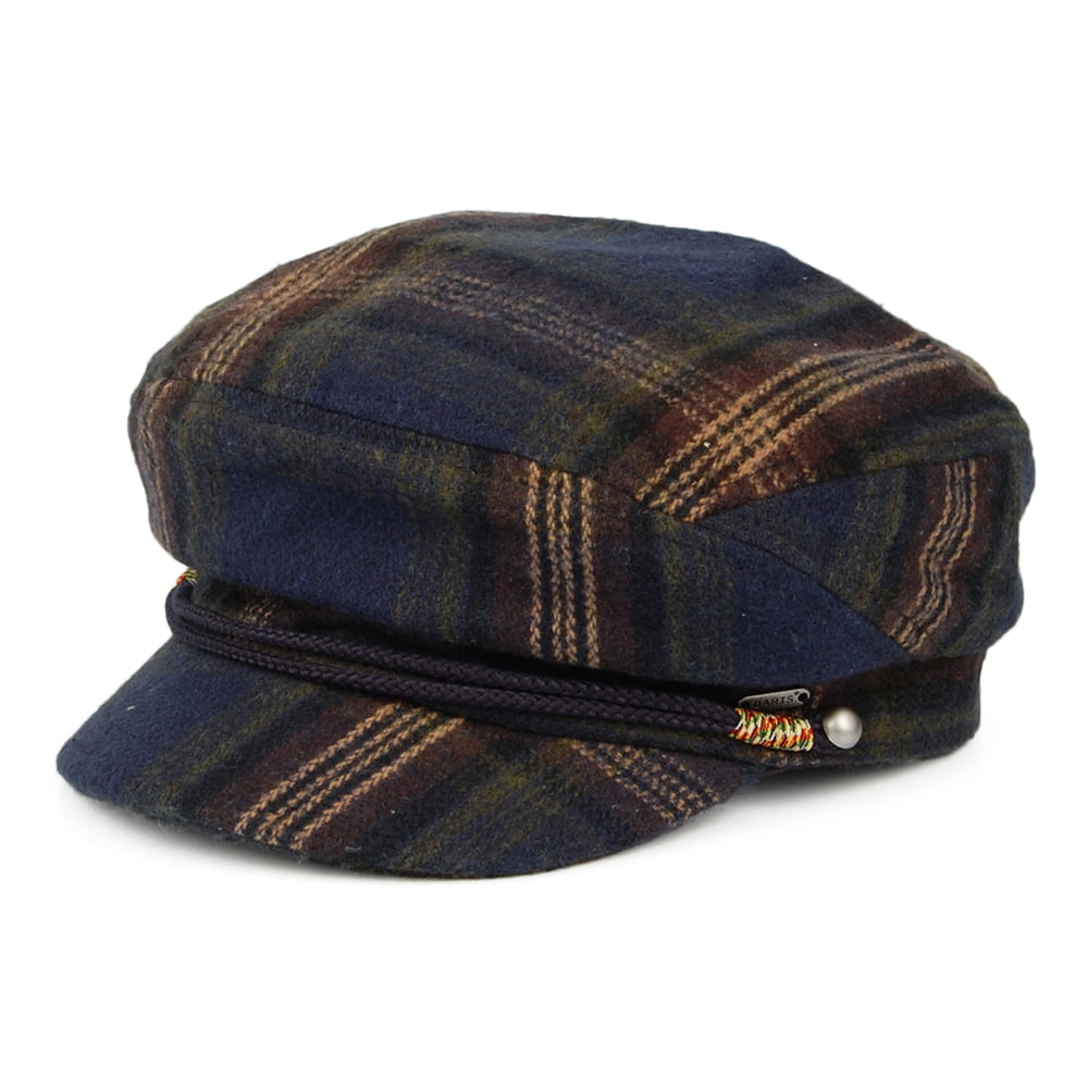 Barts Hats Qadly Plaid Fiddler Cap - Navy-Olive