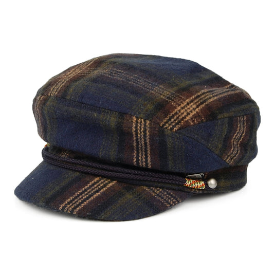 Barts Hats Qadly Plaid Fiddler Cap - Navy-Olive