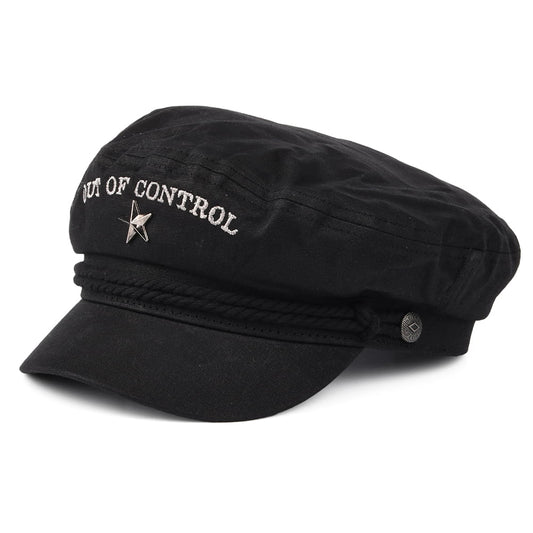 Brixton Hats Out Of Control Joe Strummer Waxed Canvas Fiddler Cap - Black