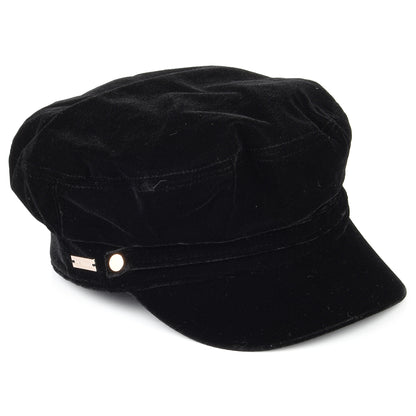 Betmar Hats Odile Velvet Fiddler Cap - Black