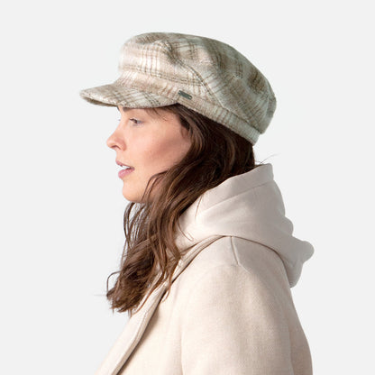 Barts Hats Giana Checked Wool Blend Fiddler Cap - Wheat