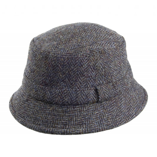 Failsworth Hats Grouse Harris Tweed Bucket Hat - Blue-Mix
