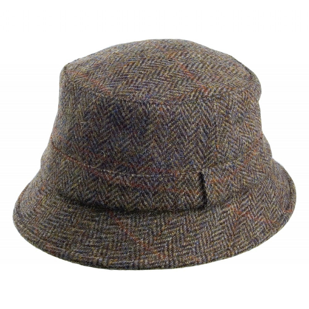 Failsworth Hats Grouse Harris Tweed Bucket Hat – Olive-Blue