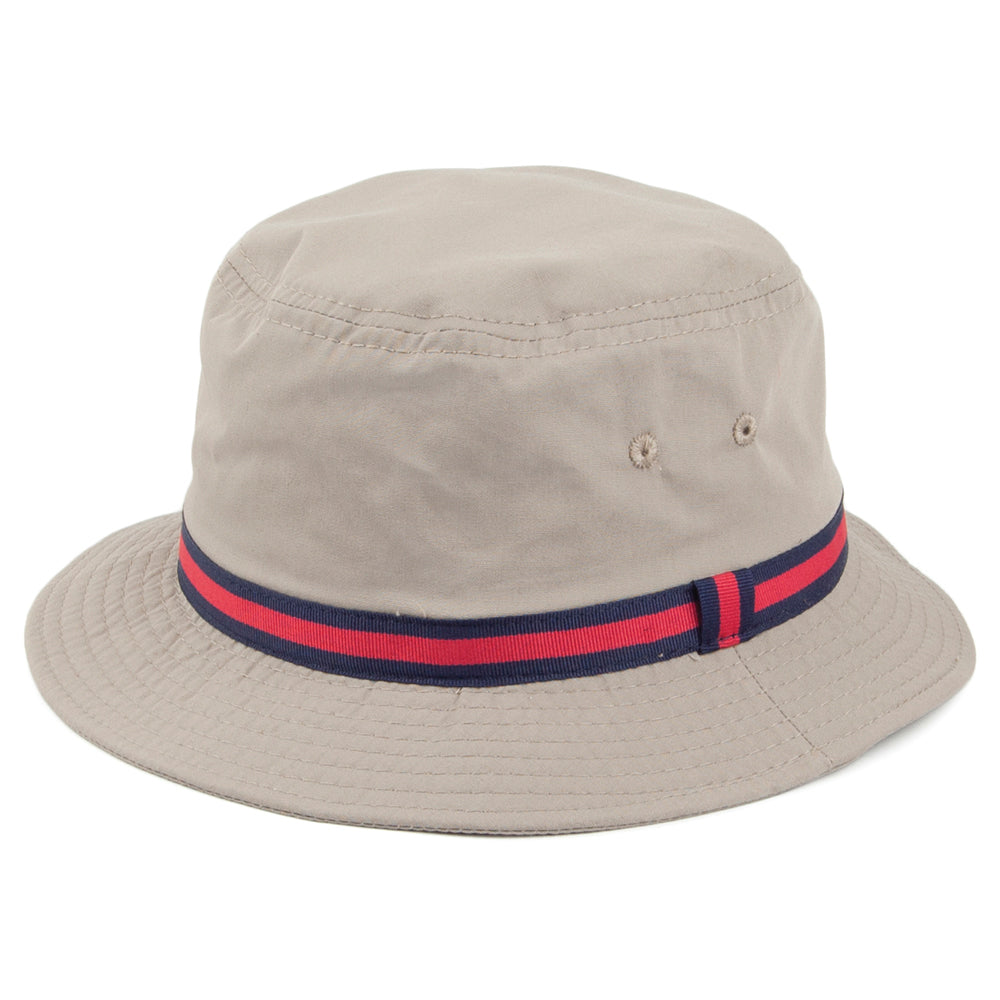 Dorfman Pacific Hats Striped Water Repellent Bucket Hat - Khaki