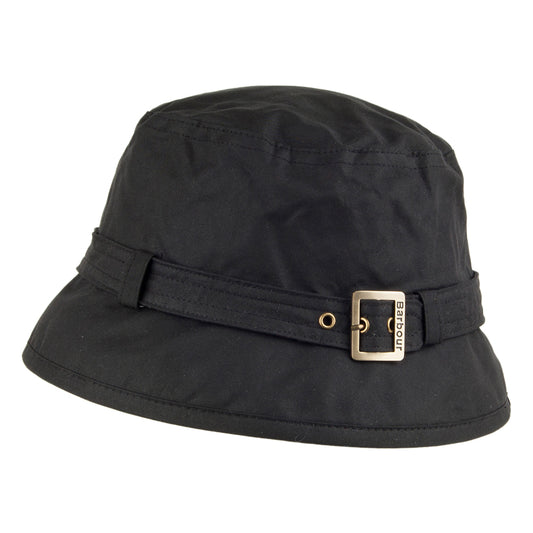 Barbour Hats Kelso Waxed Cotton Bucket Hat - Black