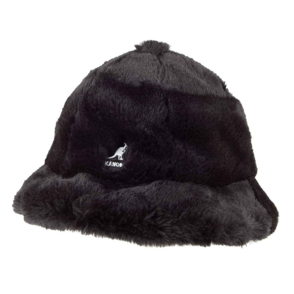 Kangol Faux Fur Casual Bucket Hat - Black