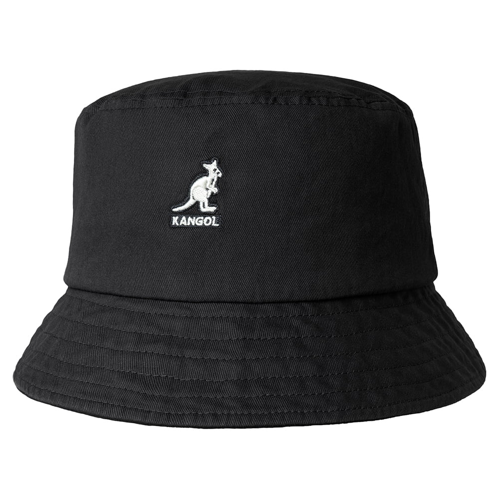 Kangol Washed Cotton Bucket Hat - Black