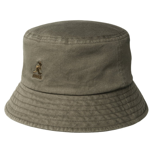 Kangol Washed Cotton Bucket Hat - Olive