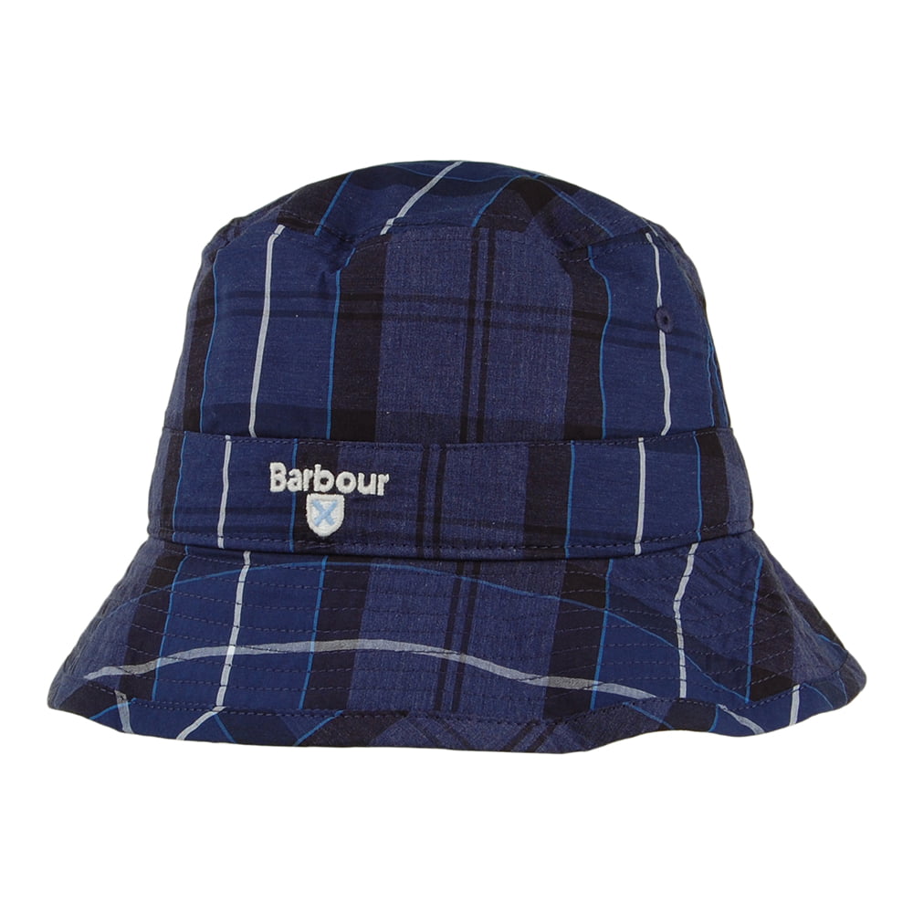 Barbour Hats Tartan Cotton Bucket Hat - Blue