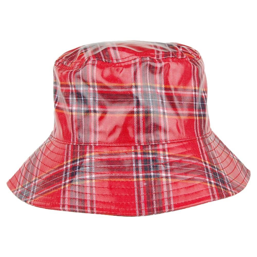 Scala Hats Bastia Tartan Rain Hat - Red-Black