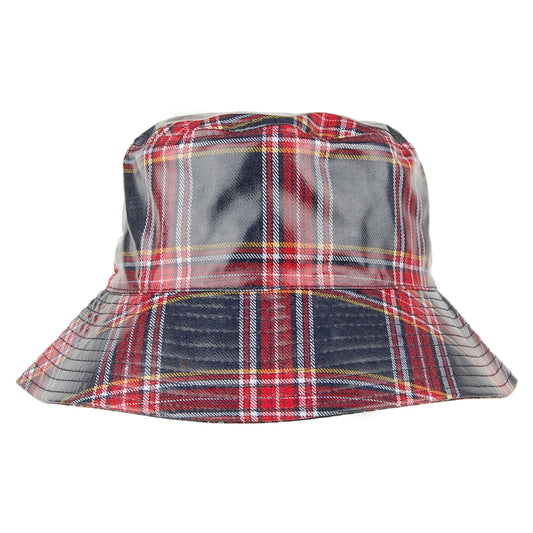 Scala Hats Bastia Tartan Rain Hat - Navy-Red