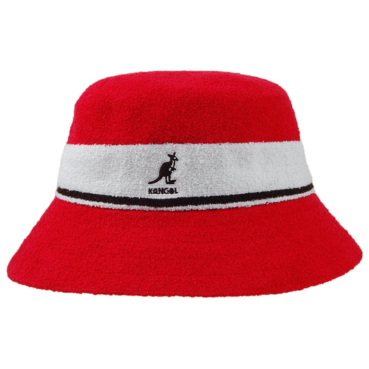 Kangol Bermuda Stripe Bucket Hat - Scarlet