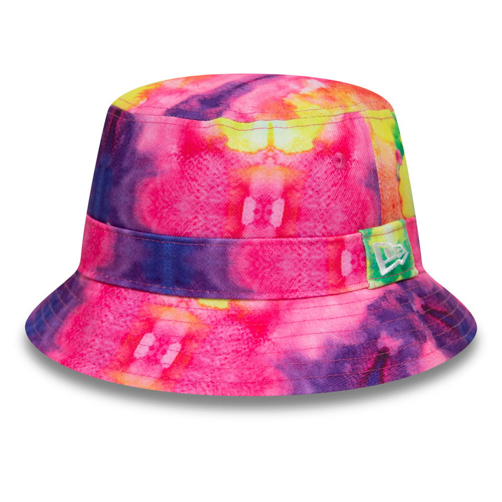 New Era Tie Dye Bucket Hat - Pink-Purple