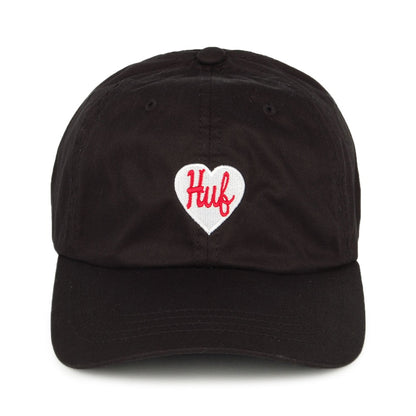 HUF Plastic Heart Curved Visor Baseball Cap - Black