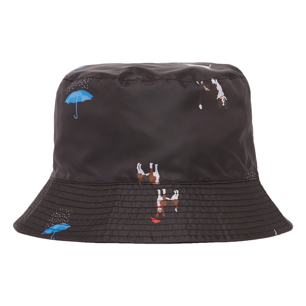 Joules Hats Rainy Day Cat Dog Bucket Hat - Black