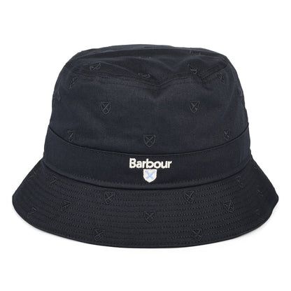 Barbour Hats Crest Embroidered Cotton Bucket Hat - Navy Blue