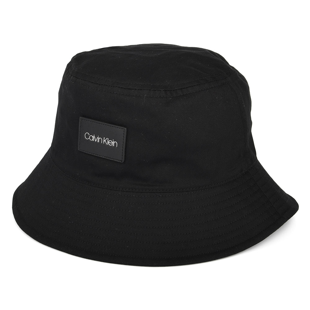 Calvin Klein Hats Leather Patch Bucket Hat - Black