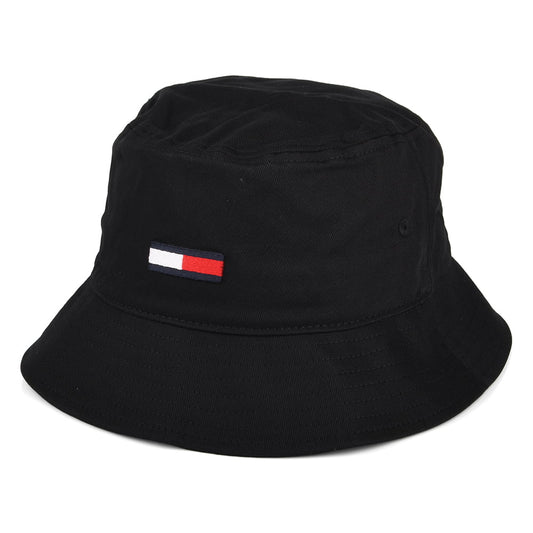Tommy Hilfiger Hats TJM Flag Organic Cotton Bucket Hat - Black