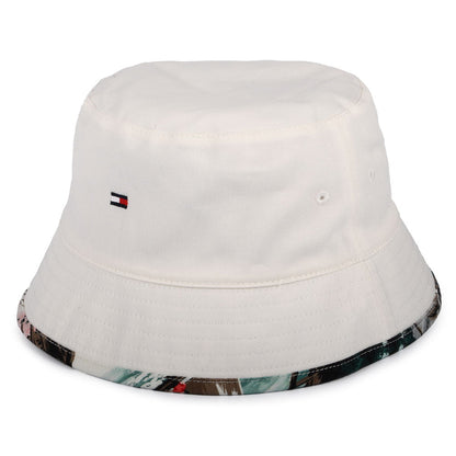 Tommy Hilfiger Hats Flag Palm Reversible Bucket Hat - White-Green