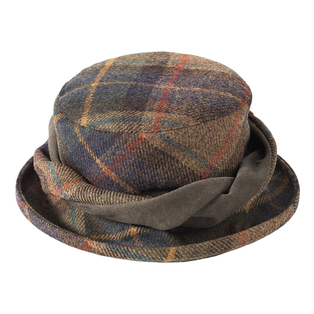 Failsworth Hats British Wool Tartan Bucket Hat - Olive-Multi