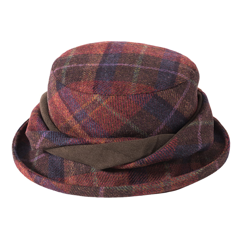 Failsworth Hats British Wool Tartan Bucket Hat - Rust-Multi
