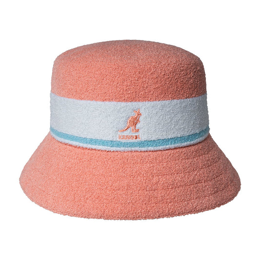 Kangol Bermuda Stripe Bucket Hat - Peach