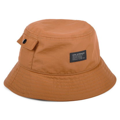 Levi's Hats No Horse Pull Logo Patch Pocketed Bucket Hat - Khaki