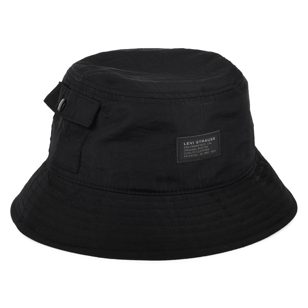 Levi's Hats No Horse Pull Logo Patch Pocketed Bucket Hat - Black