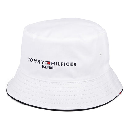 Tommy Hilfiger Hats TH Established Reversible Bucket Hat - White