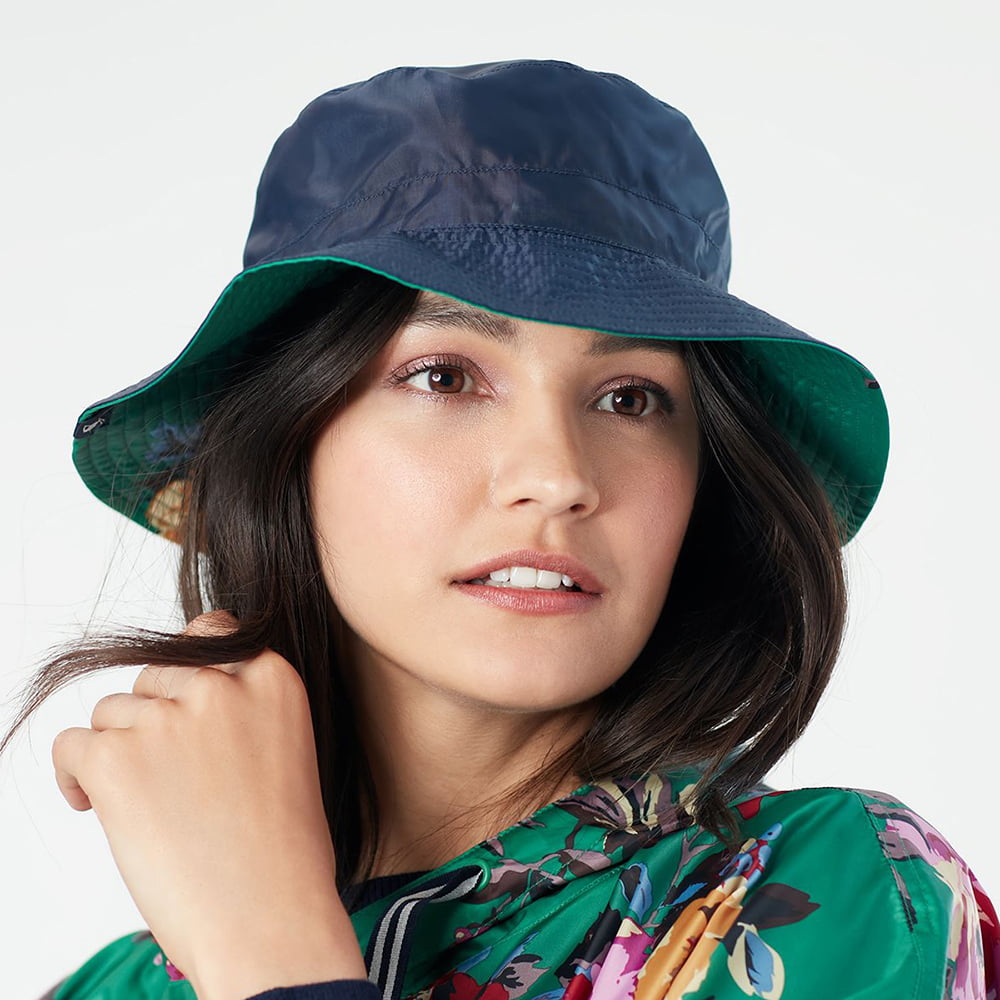 Joules Hats Milport Floral Reversible Rain Hat - Green