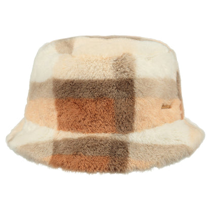 Barts Hats Bretia Checked Faux Fur Bucket Hat - White-Multi