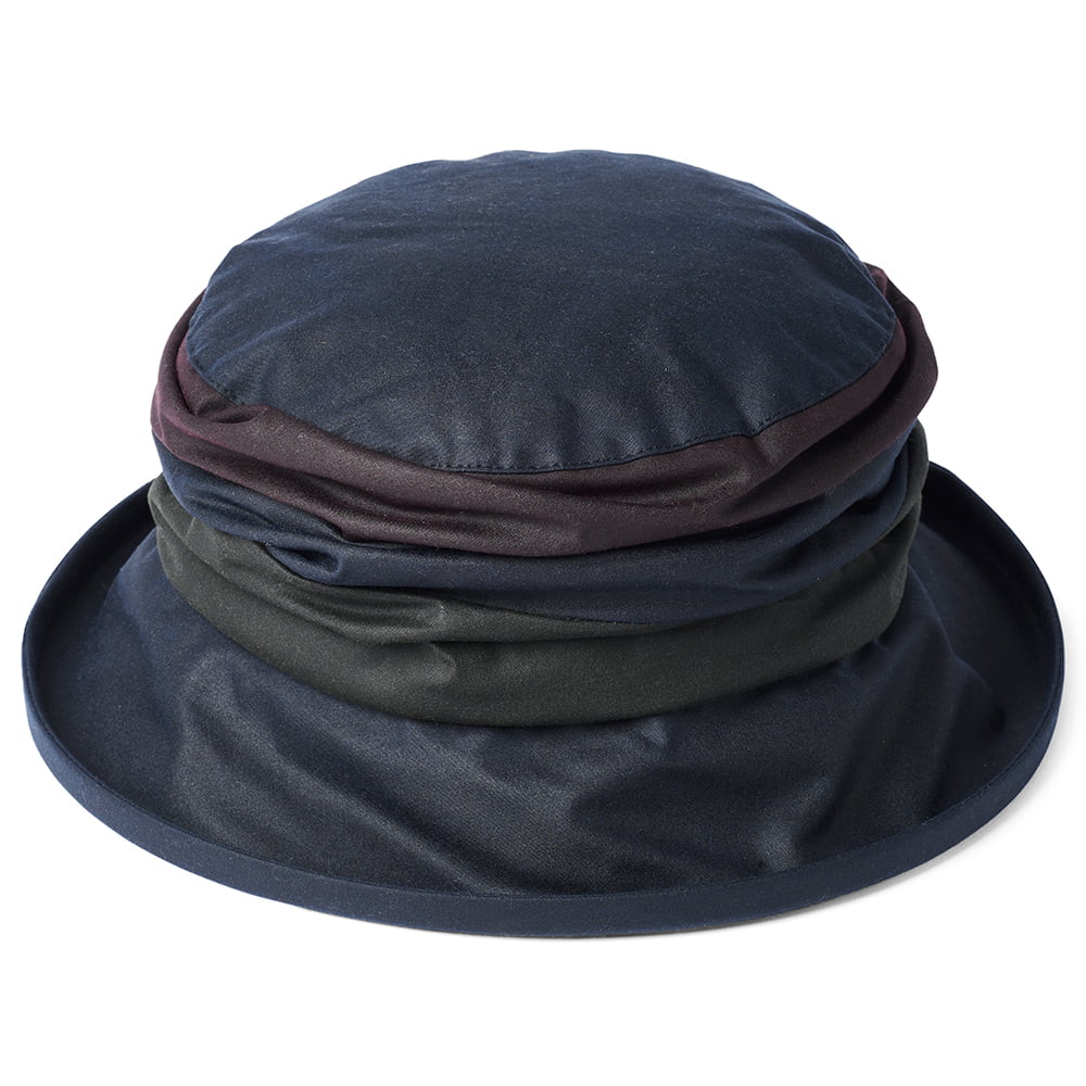 Failsworth Hats Annie Waxed Cotton Rain Bucket Hat - Navy Blue