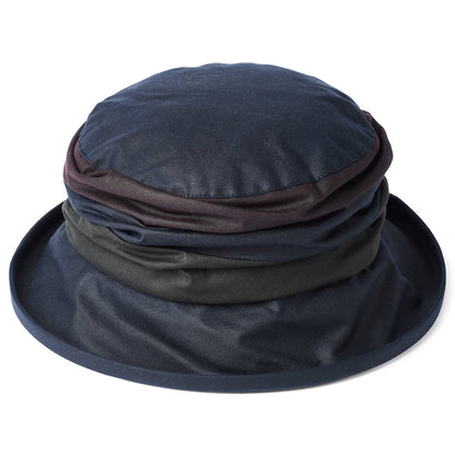 Failsworth Hats Annie Waxed Cotton Rain Bucket Hat - Navy Blue