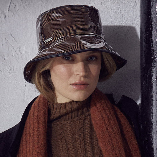 Seeberger Hats Vinyl Rain Bucket Hat - Camel