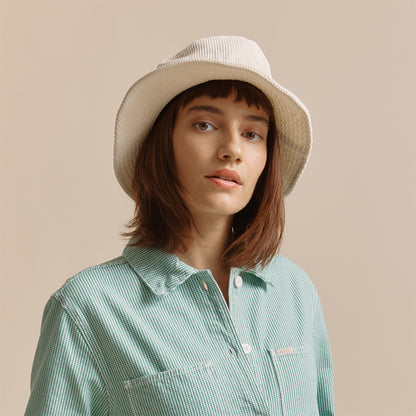 Brixton Hats Petra Corduroy Packable Bucket Hat - Off White