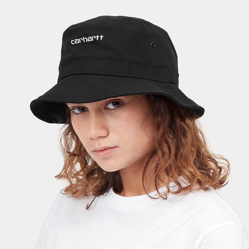 Carhartt WIP Hats Cotton Canvas Script Bucket Hat - Black