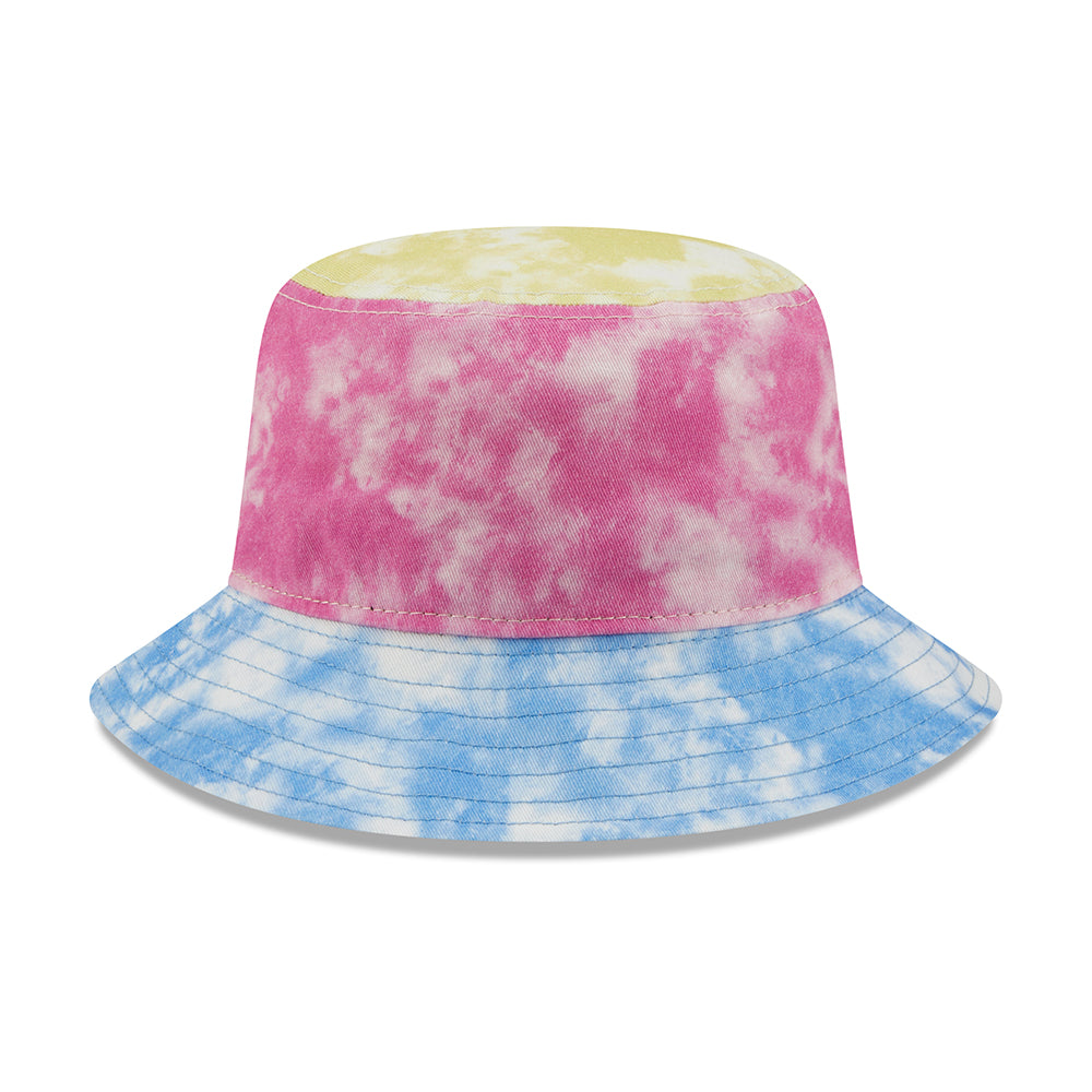New Era Womens Tapered Bucket Hat - Tie Dye - Blue-Pink-Yellow