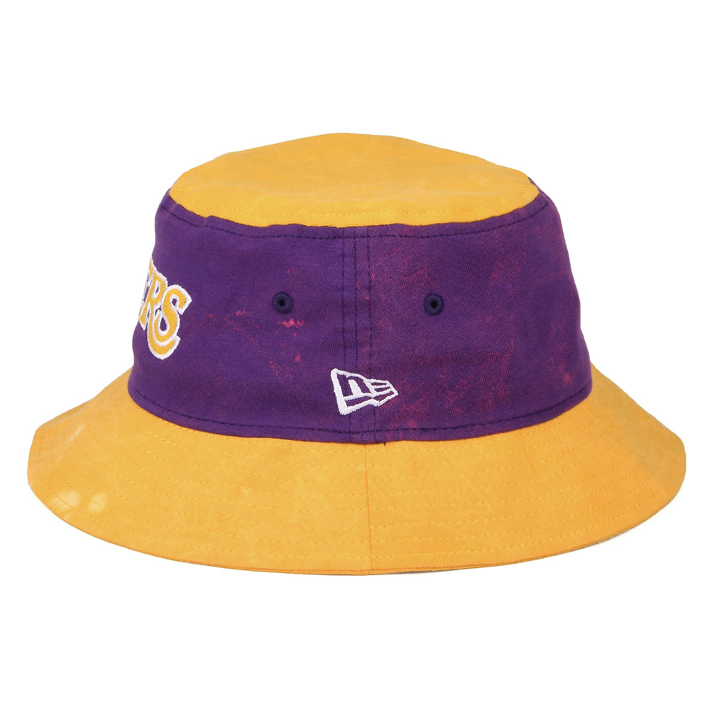New Era L.A. Lakers Bucket Hat - NBA Washed Pack - Yellow-Purple