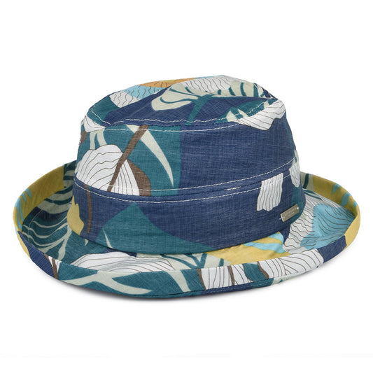 Seeberger Hats Bolero Floral Bucket Hat - Ink Blue-Multi