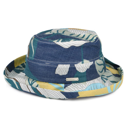 Seeberger Hats Bolero Floral Bucket Hat - Ink Blue-Multi