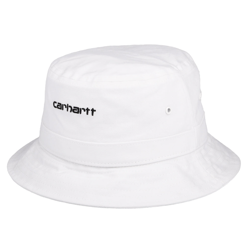 Carhartt WIP Hats Cotton Canvas Script Bucket Hat - White