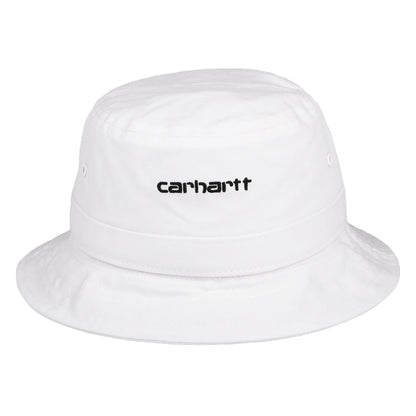 Carhartt WIP Hats Cotton Canvas Script Bucket Hat - White